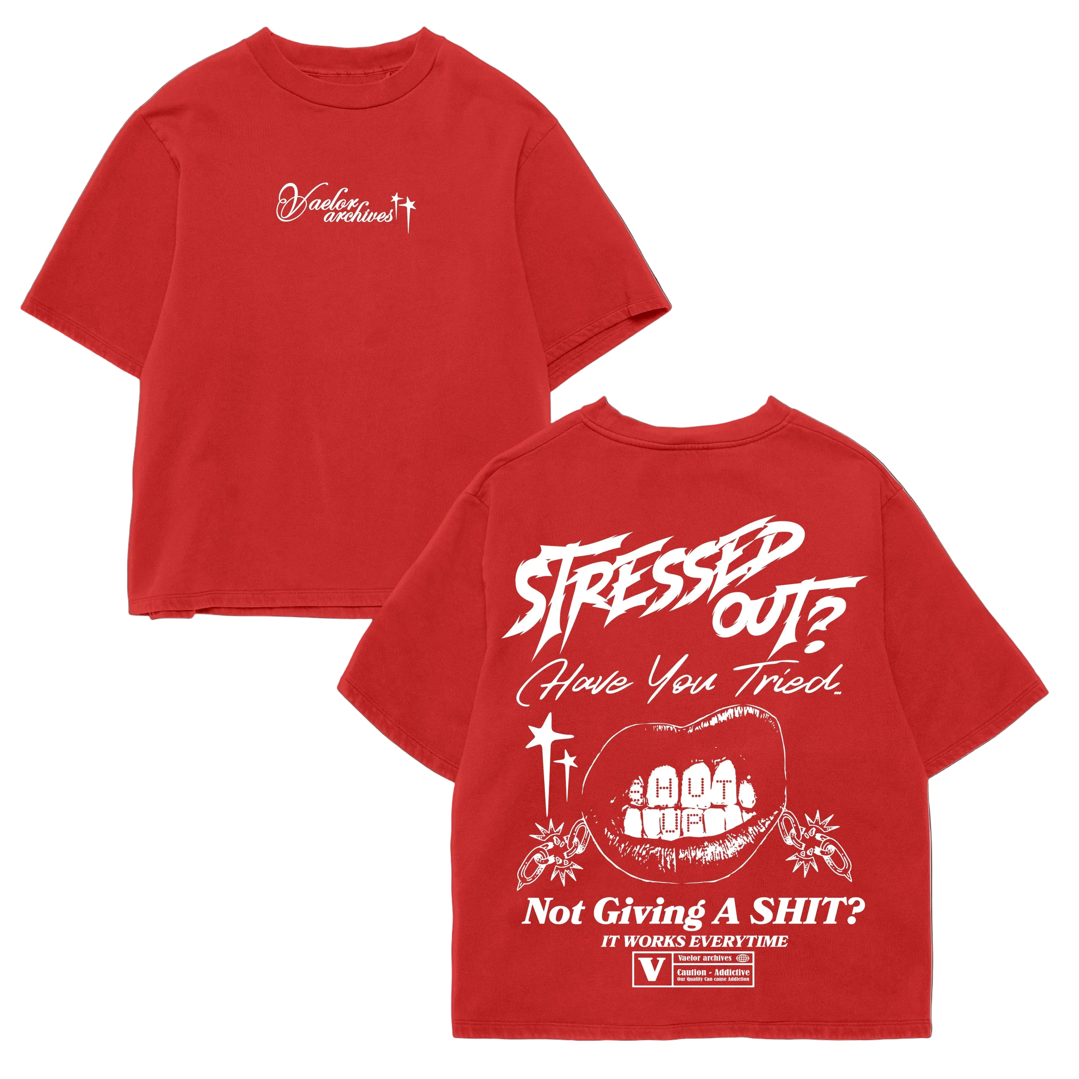STRESSED OUT TEE (RED)